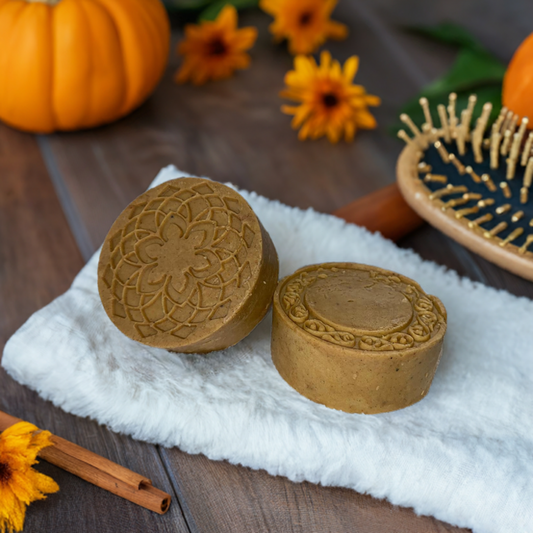 Champú Sólido de Calabaza Artesanal, 100% Natural y Orgánico: Hidratación y Brillo, Libre de Sulfatos y Parabenos. Sin Plástico