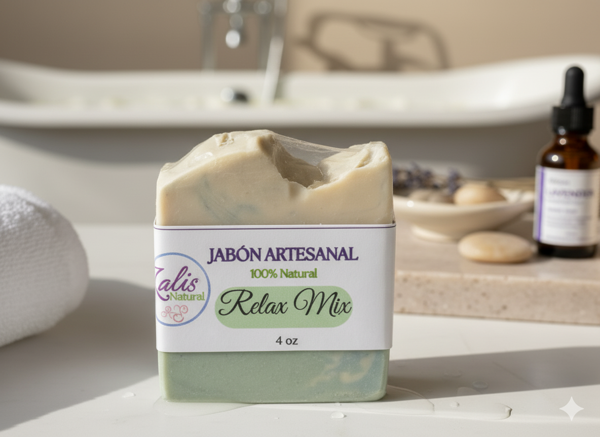 RelaxMix™ | Jabón Artesanal Relajante con Lavanda, Incienso y Ylang Ylang